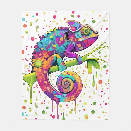 Chameleon Paint Vlekken Waterverf Style Fleece Deken (Voorkant)