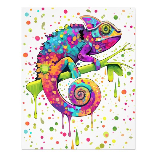 Chameleon Paint Vlekken Waterverf Style Foto Afdruk (Voorkant)