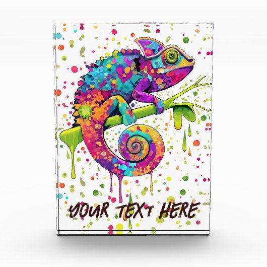 Chameleon Paint Vlekken Waterverf Style Fotoblokken (Voorkant)