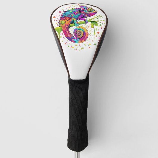 Chameleon Paint Vlekken Waterverf Style Golfheadcover (Voorkant)