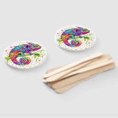 Chameleon Paint Vlekken Waterverf Style Handwaaier (Niet-gemonteerd)