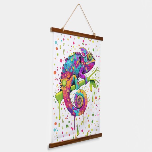 Chameleon Paint Vlekken Waterverf Style Hangend Wandkleed (Gebogen)