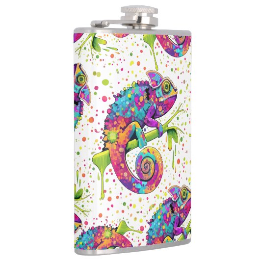 Chameleon Paint Vlekken Waterverf Style Heupfles (Rechts)