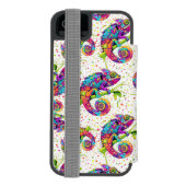 Chameleon Paint Vlekken Waterverf Style Incipio iPhone Portemonnee Hoesje (Agenda Achterkant)