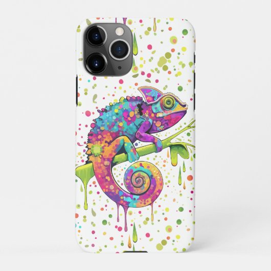 Chameleon Paint Vlekken Waterverf Style iPhone Hoesje (Achterkant)
