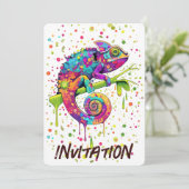 Chameleon Paint Vlekken Waterverf Style Kaart (Staand voorkant)