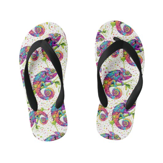 Chameleon Paint Vlekken Waterverf Style Kinder Teenslippers (Voetbed)