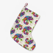 Chameleon Paint Vlekken Waterverf Style Kleine Kerstsok (Voorkant (Hangend))