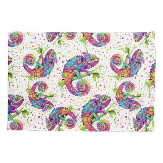 Chameleon Paint Vlekken Waterverf Style Kussensloop (Achterkant)