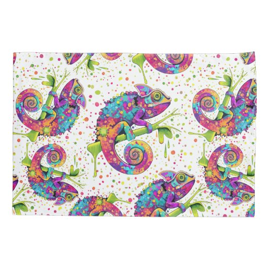 Chameleon Paint Vlekken Waterverf Style Kussensloop (Achterkant-Links)