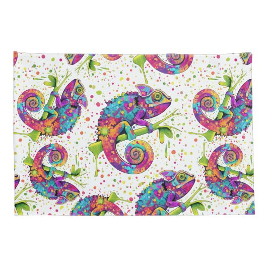 Chameleon Paint Vlekken Waterverf Style Kussensloop (Achterkant-Rechts)