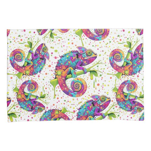 Chameleon Paint Vlekken Waterverf Style Kussensloop (Voorkant-Rechts)