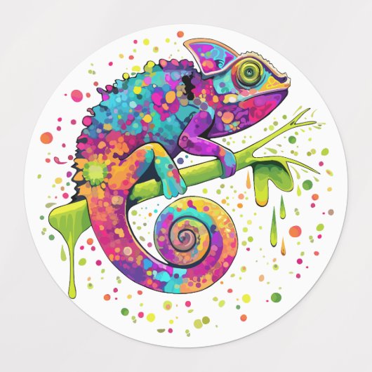 Chameleon Paint Vlekken Waterverf Style Labels (Design 1)