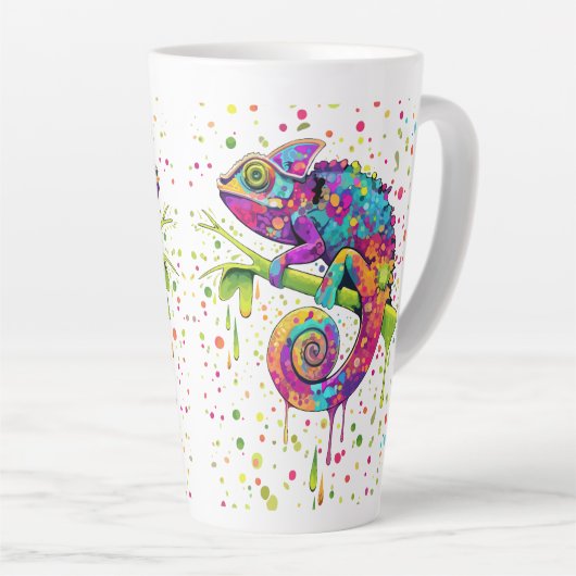 Chameleon Paint Vlekken Waterverf Style Latte Mok (Rechterhoek)