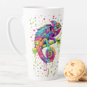 Chameleon Paint Vlekken Waterverf Style Latte Mok