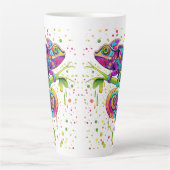 Chameleon Paint Vlekken Waterverf Style Latte Mok (Voorkant)