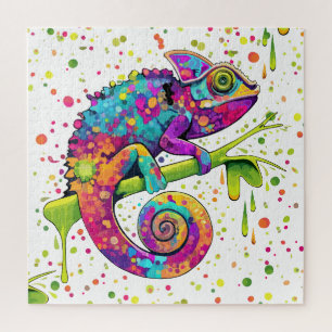 Chameleon Paint Vlekken Waterverf Style Legpuzzel