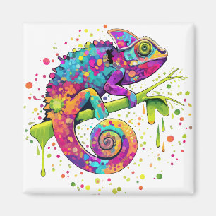 Chameleon Paint Vlekken Waterverf Style Magneet