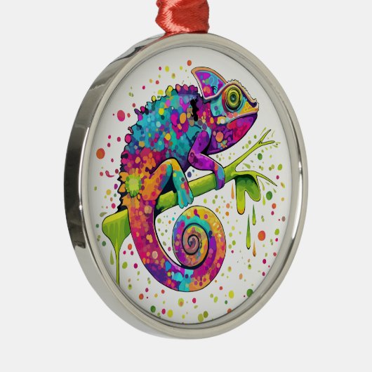 Chameleon Paint Vlekken Waterverf Style Metalen Ornament (Rechts)