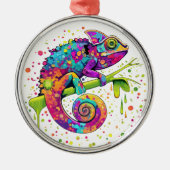 Chameleon Paint Vlekken Waterverf Style Metalen Ornament (Voorkant)