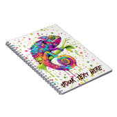 Chameleon Paint Vlekken Waterverf Style Notitieboek (Rechterzijde)