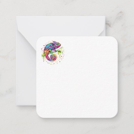 Chameleon Paint Vlekken Waterverf Style Notitiekaartje (Voorkant)