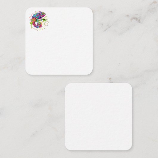 Chameleon Paint Vlekken Waterverf Style Notitiekaartje (Voorkant / Achterkant)