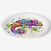 Chameleon Paint Vlekken Waterverf Style Papieren Bordje (Gekanteld)