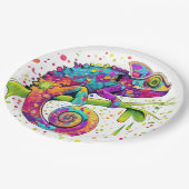 Chameleon Paint Vlekken Waterverf Style Papieren Bordje (Gekanteld)