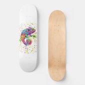 Chameleon Paint Vlekken Waterverf Style Persoonlijk Skateboard (Voorkant)