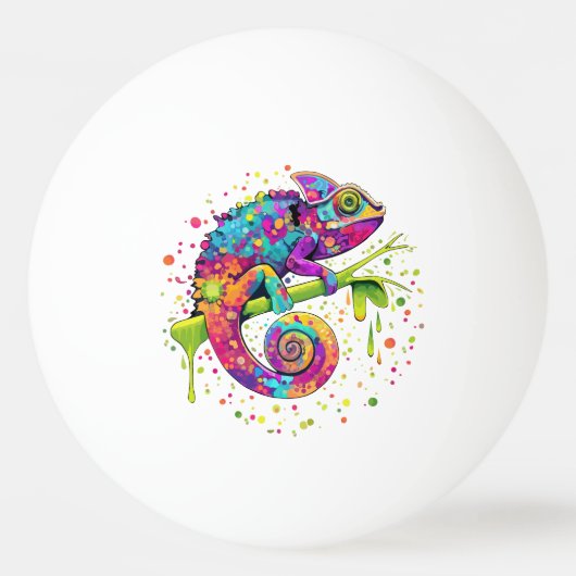 Chameleon Paint Vlekken Waterverf Style Pingpongbal (Voorkant)