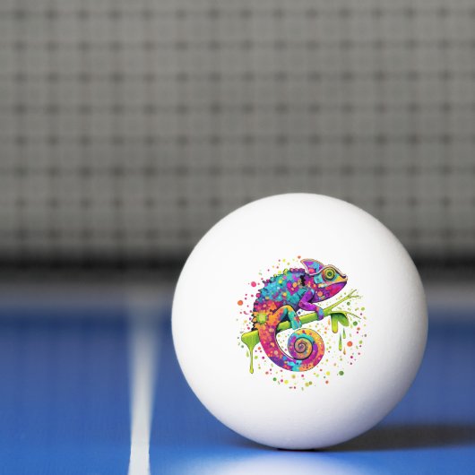 Chameleon Paint Vlekken Waterverf Style Pingpongbal (Net)