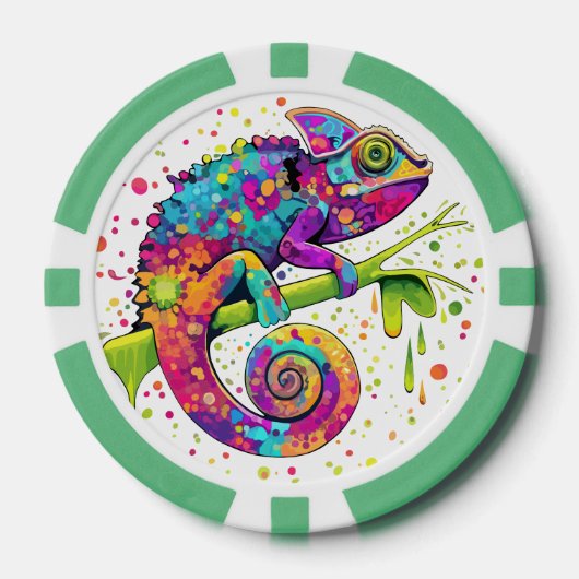 Chameleon Paint Vlekken Waterverf Style Poker Chips (Voorkant)