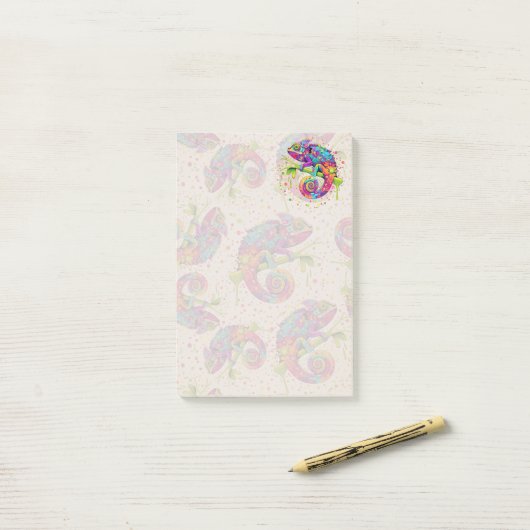 Chameleon Paint Vlekken Waterverf Style Post-it® Notes (Op bureau)
