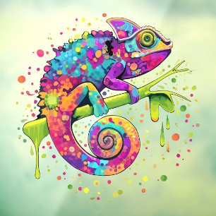 Chameleon Paint Vlekken Waterverf Style Raamsticker