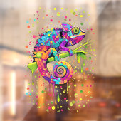 Chameleon Paint Vlekken Waterverf Style Raamsticker (Vel 2)