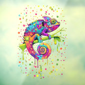 Chameleon Paint Vlekken Waterverf Style Raamsticker (Vel 3)