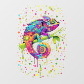 Chameleon Paint Vlekken Waterverf Style Raamsticker (Vel)