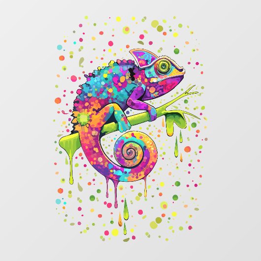 Chameleon Paint Vlekken Waterverf Style Raamsticker (Vel)