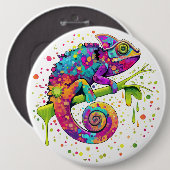 Chameleon Paint Vlekken Waterverf Style Ronde Button 6,0 Cm (Voorkant /achterkant)