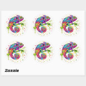Chameleon Paint Vlekken Waterverf Style Ronde Sticker (Vel)