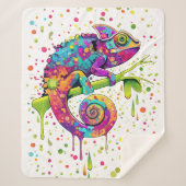 Chameleon Paint Vlekken Waterverf Style Sherpa Deken (Voorkant)