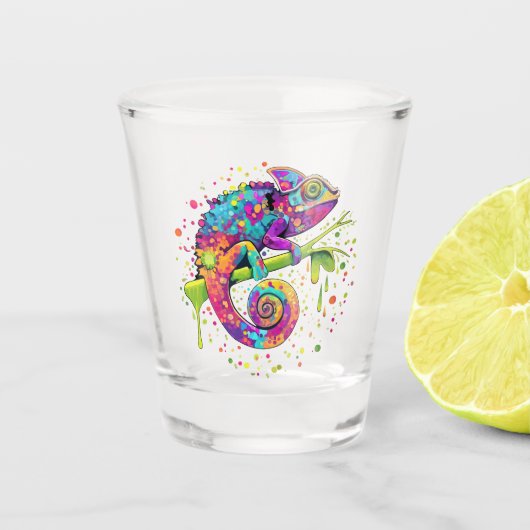 Chameleon Paint Vlekken Waterverf Style Shot Glas (Voorkant)