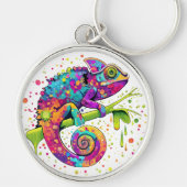 Chameleon Paint Vlekken Waterverf Style Sleutelhanger (Voorkant)