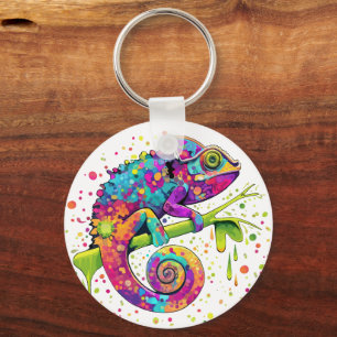 Chameleon Paint Vlekken Waterverf Style Sleutelhanger