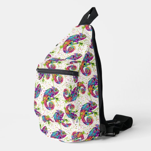 Chameleon Paint Vlekken Waterverf Style Sling Bag (Rechterhoek)