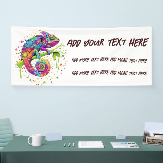 Chameleon Paint Vlekken Waterverf Style Spandoek (Beurs)