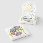 Chameleon Paint Vlekken Waterverf Style Stenen Onderzetter (Zijkant)