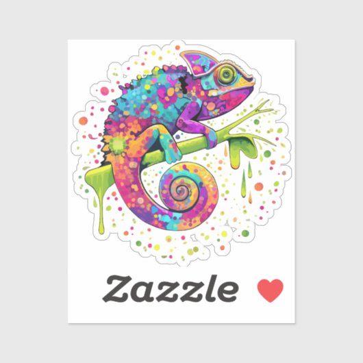 Chameleon Paint Vlekken Waterverf Style Sticker (Vel)