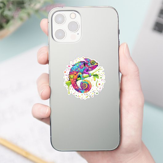 Chameleon Paint Vlekken Waterverf Style Sticker (Telefoon)